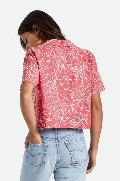 Women Brixton Aloha Red Indo Linen S/S Woven Apparel