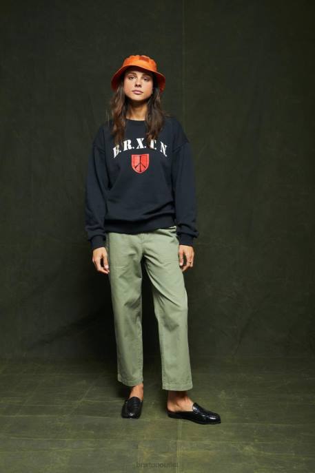 Women Brixton Black Peace Shield Crew Apparel