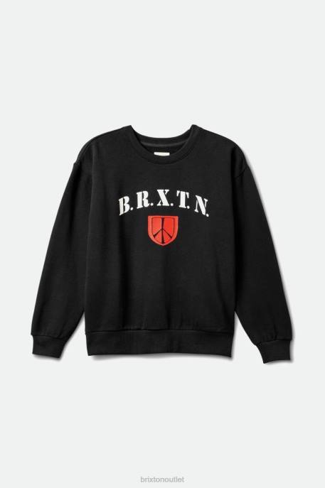Women Brixton Black Peace Shield Crew Apparel