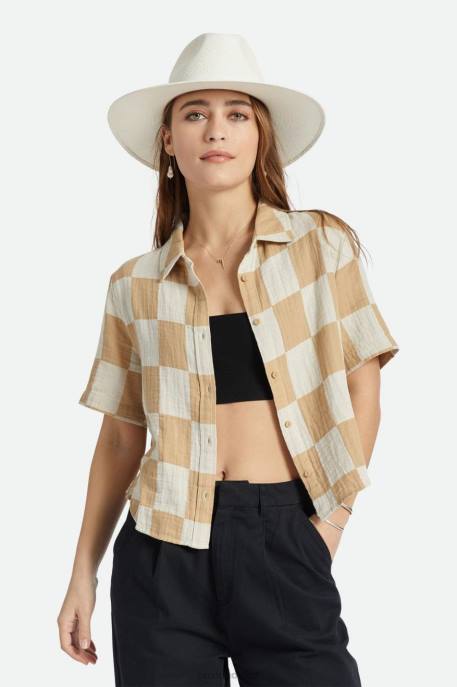 Women Brixton Sand Mykonos Boxy S/S Woven Apparel