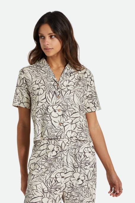 Women Brixton Whitecap Indo Linen S/S Woven Apparel